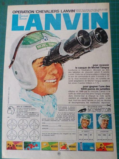Chocolat Lanvin - publicité papier - 1967, Verzamelen, Merken en Reclamevoorwerpen, Gebruikt, Overige typen, Ophalen of Verzenden