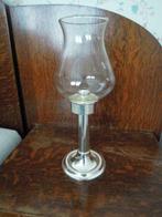 kaarsenhouder verzilverd met glas H29 merk: BMF spiraalveer, Maison & Meubles, Neuf, Gris, Autres matériaux, Chandelier