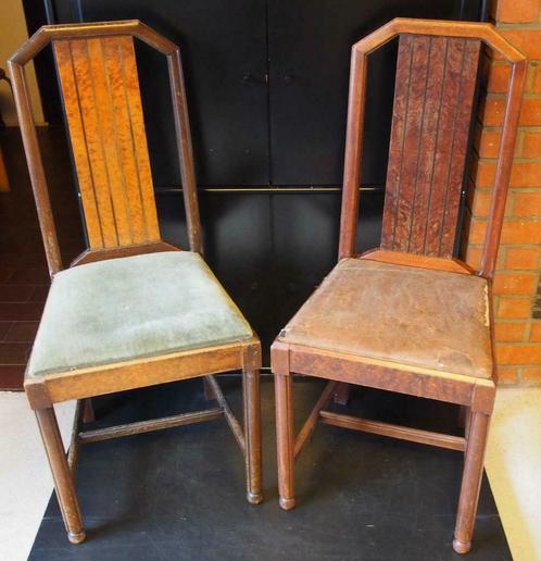Deux chaises De Coene, Eikelaar/Glandifer, 1927, Decoene Frs, Antiquités & Art, Antiquités | Meubles | Chaises & Canapés, Enlèvement ou Envoi