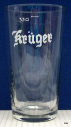 Bier brouwerij glas Kruger Facetten streep boven, Verzamelen, Glas en Drinkglazen, Ophalen of Verzenden, Zo goed als nieuw, Bierglas