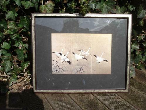 Gouden kader met vogels (klein   groot model), Huis en Inrichting, Woonaccessoires | Lijsten, Zo goed als nieuw, Ophalen of Verzenden