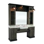 heren kaptafel barberunit knipspiegel spiegel kapper barbier, 200 cm of meer, Vierkant, Nieuw, 125 cm of meer