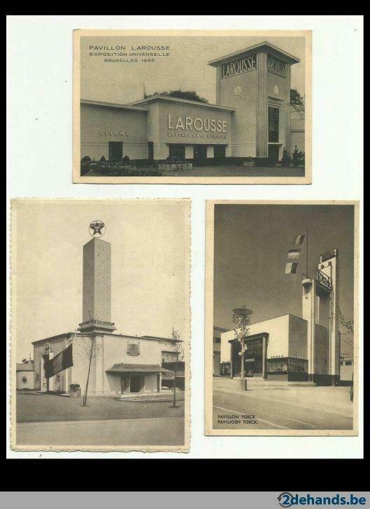 Vintage postkaarten Wereldtentoonstelling Brussel 1935, Verzamelen, Foto's en Prenten, Gebruikt, Foto, Gebouw, Voor 1940, Ophalen of Verzenden