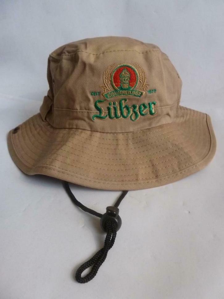 Chapeau Safari Lübzer Pils, Allemagne, nouveau, Collections, Marques de bière, Neuf, Vêtements, Autres marques, Enlèvement ou Envoi