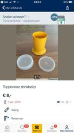 Tupperware beker met deksel en teutdeksel 8€, Enlèvement, Utilisé
