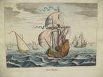 La Flotte grande gravure navale des navires de guerre navale, Antiquités & Art, Enlèvement ou Envoi