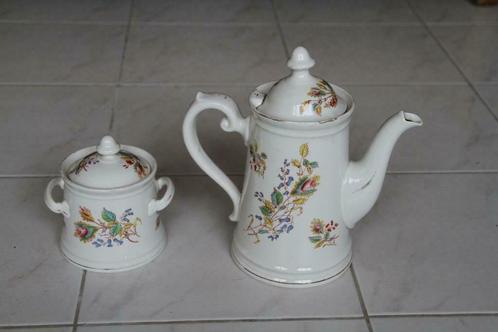 Vintage koffiepot en suikerpot, Antiek en Kunst, Antiek | Keramiek en Aardewerk, Ophalen of Verzenden