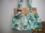 Sac tissus turquoise à fleurs neuf, Handtassen en Accessoires, Tassen | Damestassen, Ophalen of Verzenden, Nieuw, Overige kleuren