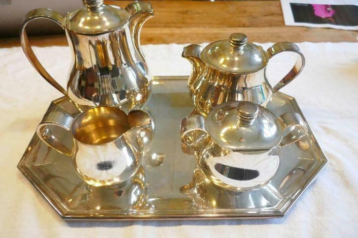 Antiek servies, verzilverd, Wiskemann, Antiek en Kunst, Antiek | Servies compleet, Ophalen of Verzenden