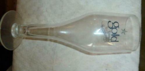 #C bier glas GOLD Hürlimann 0,3L, Verzamelen, Glas en Drinkglazen, Gebruikt, Bierglas, Ophalen of Verzenden