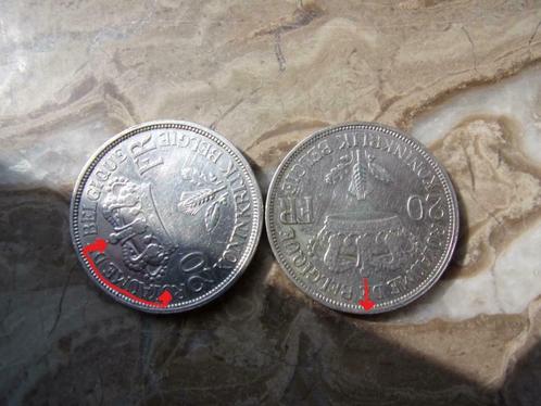 Munt van 20 Belgische frank  LEOPOLD 3 1934  MEDAL ALIGNMENT, Postzegels en Munten, Munten | Europa | Euromunten, Setje, Overige waardes