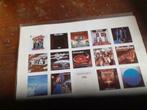 blad met 15 stickers van LP-hoezen van Status Quo, Verzamelen, Ophalen of Verzenden