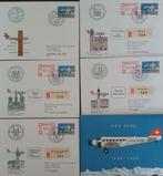Enveloppen met zegels van Swissair, Ophalen of Verzenden, Gestempeld