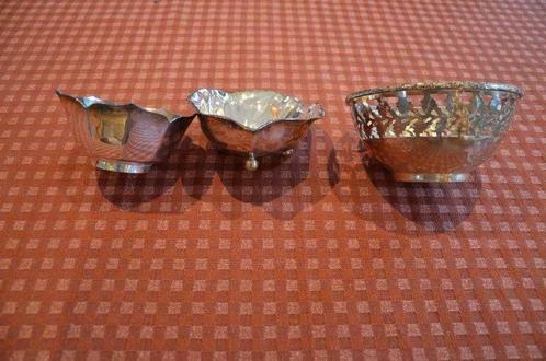 3 petits raviers - rince doigts - métal argenté, Antiek en Kunst, Curiosa en Brocante, Ophalen of Verzenden