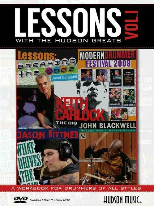 Drum lessons with the Hudson greatst met dvd, Muziek en Instrumenten, Bladmuziek, Gebruikt, Drums of Percussie, Ophalen of Verzenden