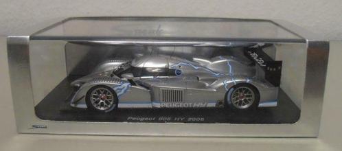 1:43 Spark Peugeot 908 HDI FAP hybrid LM 2008 silver press, Hobby en Vrije tijd, Modelbouw | Auto's en Voertuigen, Zo goed als nieuw