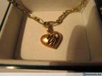 Vergulde hanger met hartmotief, Handtassen en Accessoires, Bedels, Ophalen of Verzenden, Nieuw, Goud