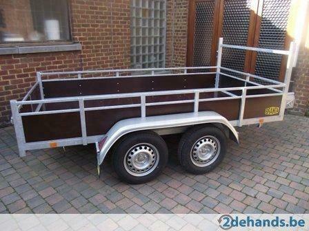 Nieuwe professionele dubbelasaanhangwagen 2,9x1,5m , Aalst, Autos : Divers, Accessoires de voiture, Neuf, Enlèvement