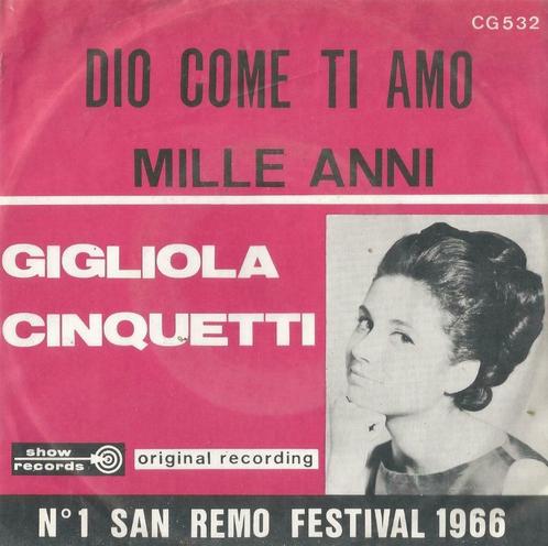 Gigliola Cinquetti – Dio come ti amo / Mille anni - Single, Cd's en Dvd's, Vinyl Singles, Gebruikt, Single, Pop, 7 inch, Ophalen of Verzenden