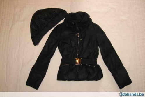 Anorak noir avec ceinture à imprimé fantaisie, M: XS,, Vêtements | Femmes, Vestes | Hiver, Porté, Taille 36 (S), Noir, Enlèvement ou Envoi
