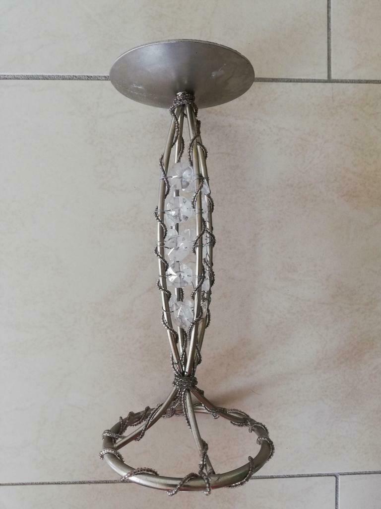 Metalen kandelaar, vaas, brievenhouder., Ophalen of Verzenden, Kaars