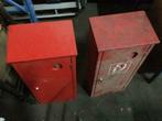 2 rode metalen brandblusserkasten opbergkasten aan de wand, Brandkast, Gebruikt, Ophalen