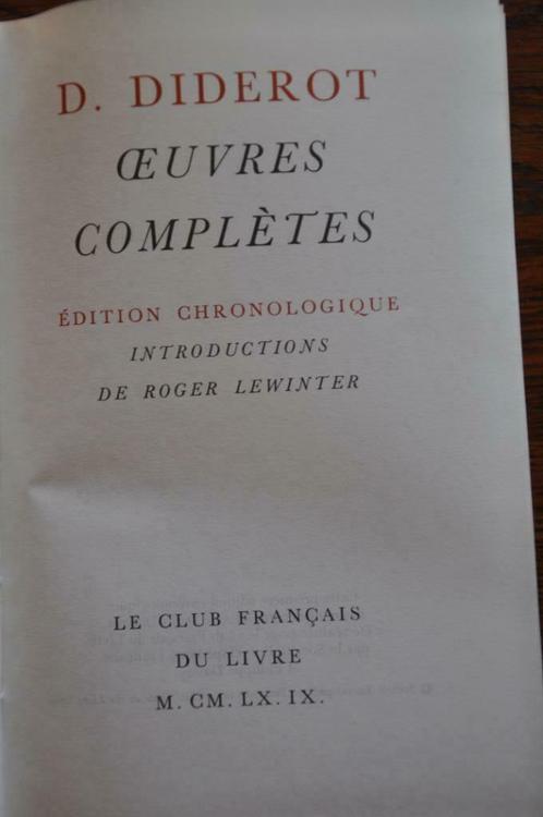 oeuvres complètes de D. Diderot, Livres, Livres Autre, Enlèvement