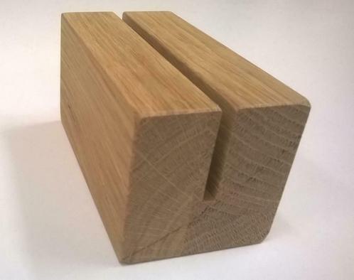 menuhouder massief eiken 110 x 60 x 60 mm onbehandeld en nog, Zakelijke goederen, Horeca | Overige, Ophalen of Verzenden