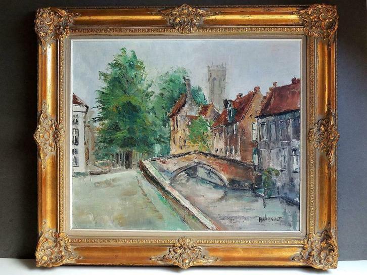 Schilderij Brugge - A.Vergult, Antiek en Kunst, Kunst | Schilderijen | Klassiek, Ophalen of Verzenden