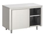 Armoire basse inox portes coulissantes centrale 1400x600x850, Neuf, dans son emballage, Envoi, Mobilier en inox