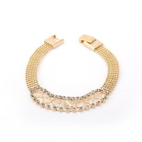 Bracelet Fashion Neuf N 7032, Handtassen en Accessoires, Armbanden, Nieuw, Overige materialen, Goud, Met strass, Verzenden