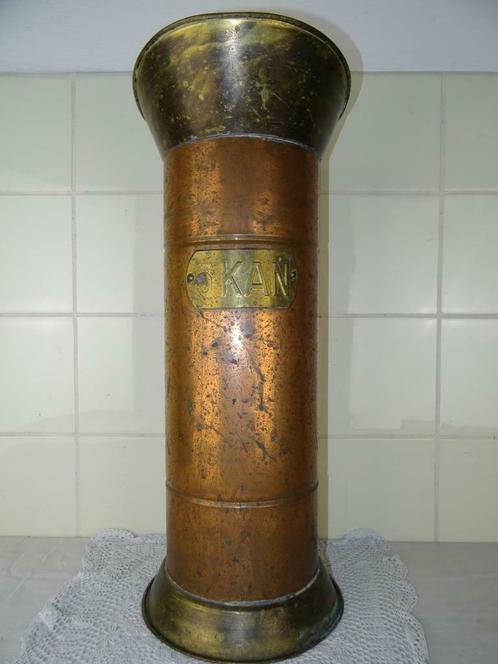 Antieke kolenkit met Delfts blauw handvat Antieke vaas 1900, Antiek en Kunst, Antiek | Brons en Koper, Koper, Ophalen of Verzenden