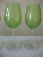 6 verres à vin couleur vert en verre mat - 22,5 cm - neuf, Comme neuf, Autres types, Enlèvement