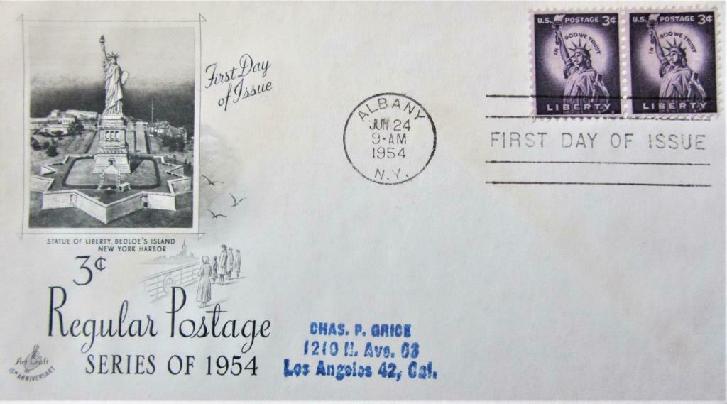 FDC - U.S.A.- KUNST- HET VRIJHEIDSBEELD, Ophalen of Verzenden, Gestempeld, Overige thema's