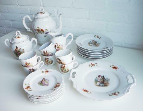 Antieken koffieservies, Antiek en Kunst, Antiek | Servies compleet, Ophalen of Verzenden
