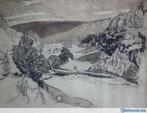 ets Juliaan Severin (1888-1975) Landschap, Antiek en Kunst, Kunst | Etsen en Gravures