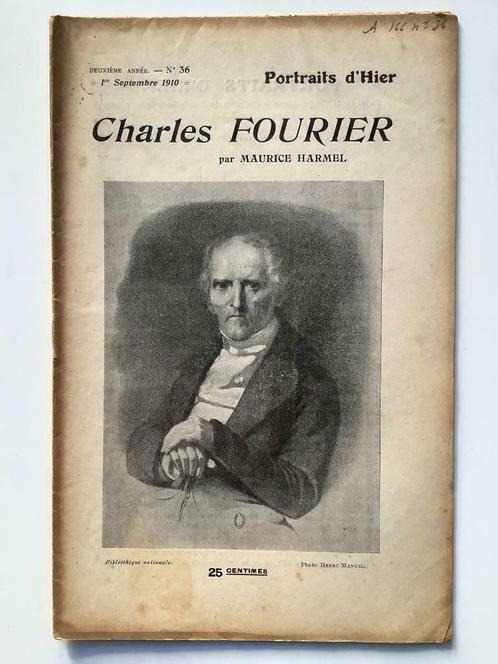 Portraits d'Hier Charles Fourier par Maurice Harmel, Boeken, Tijdschriften en Kranten, Ophalen of Verzenden