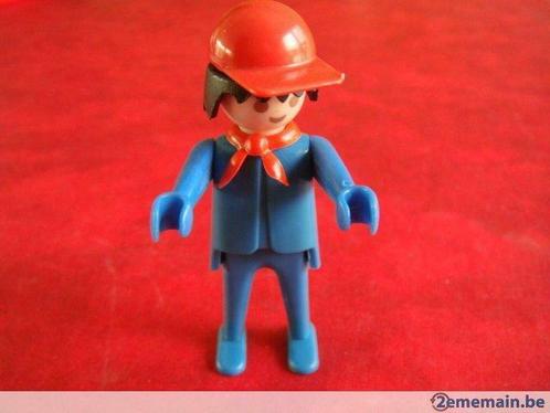 Figurine. Marque: "Playmobil". Bleu/rouge. Vintage. N° 3, Collections, Collections Autre, Utilisé, Enlèvement ou Envoi