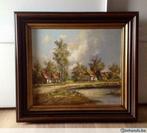 Schilderij R. Wolters - huisjes aan water