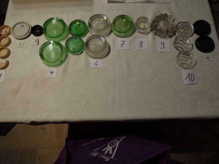 glazen onderzetters voor kachel, tafel, enz antiek vintage, Antiek en Kunst, Curiosa en Brocante, Ophalen of Verzenden