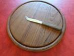 Plateau à fromage avec couteau. Bois, Enlèvement ou Envoi, Utilisé, Rond, Bois