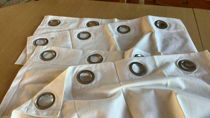 Deux hauts de tentures avec anneaux. Blanc cassé., Huis en Inrichting, Stoffering | Gordijnen en Lamellen, Zo goed als nieuw, Crème