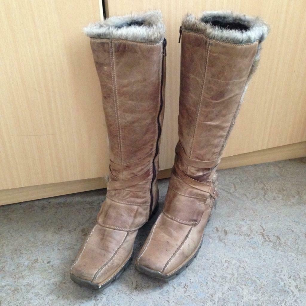 Bottes cuir femme - Pointure 40, Brun, Enlèvement, Porté, Bottes hautes