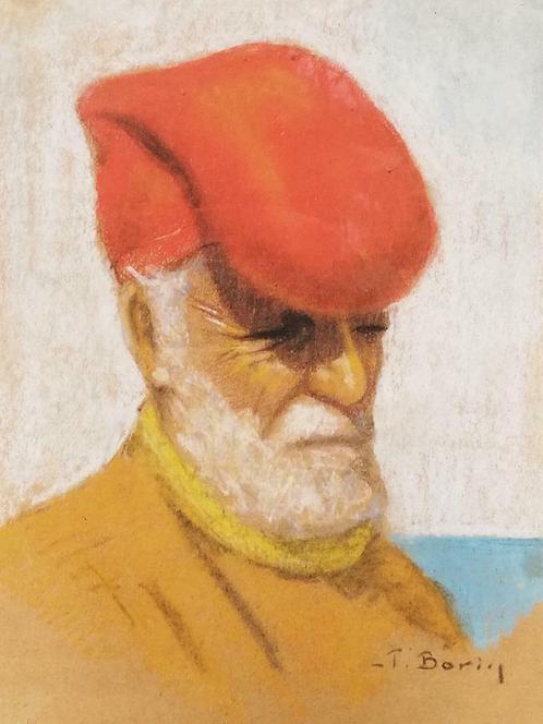 Jean Borin - Marin sicilien - pastel sur papier - ca. 1930, Antiquités & Art, Art | Peinture | Classique, Enlèvement ou Envoi