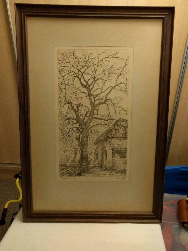 Ets Schuur Rosselaar, Balen, Paul Lauwers, Antiek en Kunst, Kunst | Etsen en Gravures, Ophalen of Verzenden