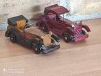 2 classic cars houten model auto's, handgemaakt >zie foto's., Ophalen of Verzenden, Zo goed als nieuw