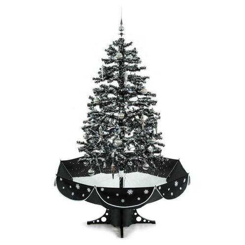 prins Milieuvriendelijk Dosering ② Echt Sneeuwende Kerstboom 1.80m.Zwart Led's, Muziek & Deco!! — Kerst —  2dehands
