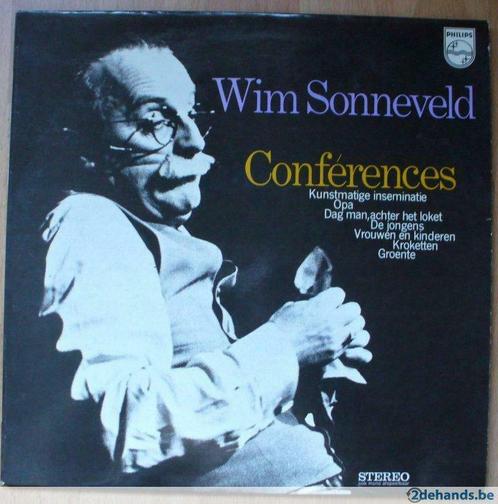 lp wim sonneveld - conferences - humor cabaret comedy, Cd's en Dvd's, Vinyl | Nederlandstalig, Gebruikt, Overige genres, 12 inch