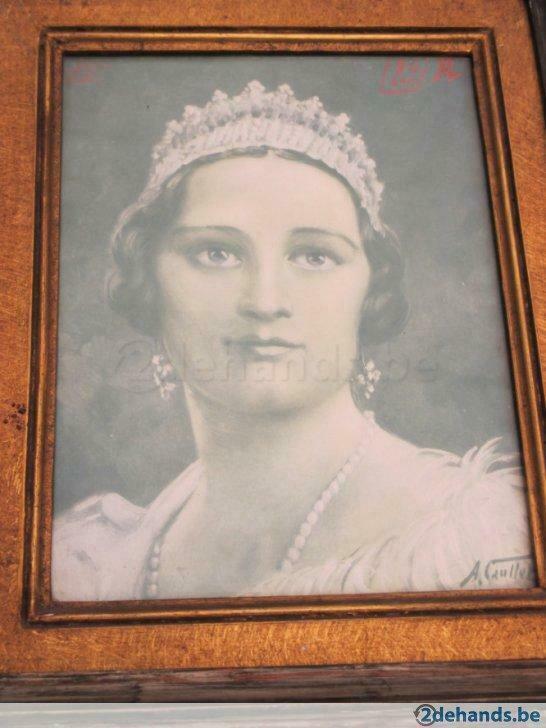 prent koningin astrid  Albert Caullet, Verzamelen, Koningshuis en Royalty, Gebruikt