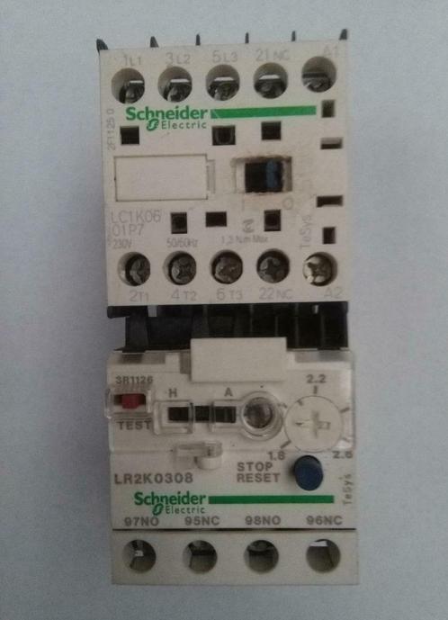 Schnieder LR2K0308 overbelastingsrelais + Contactor 60947-4-, Doe-het-zelf en Bouw, Motoren, Gebruikt, Elektromotor, Verzenden
